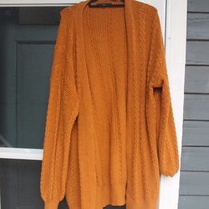 Mustard Oversized Cardigan, Medium